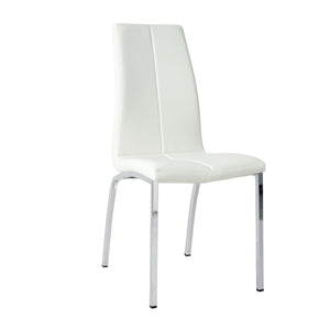 Modern Upholstered Dining Chair (Set of 4) With Electroplated Metal Legs - White