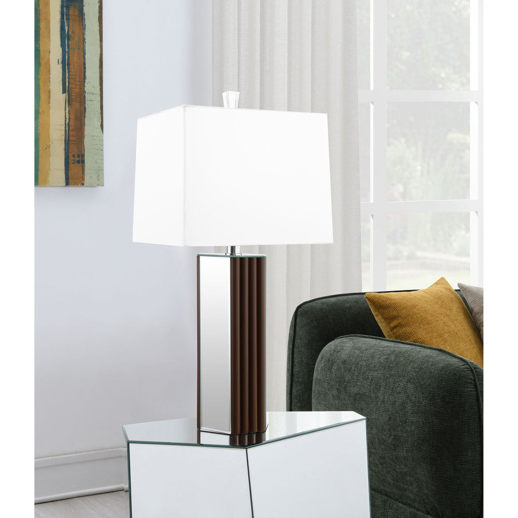 Echolls - Lamp With Scalloped Accents And Mirror Detail