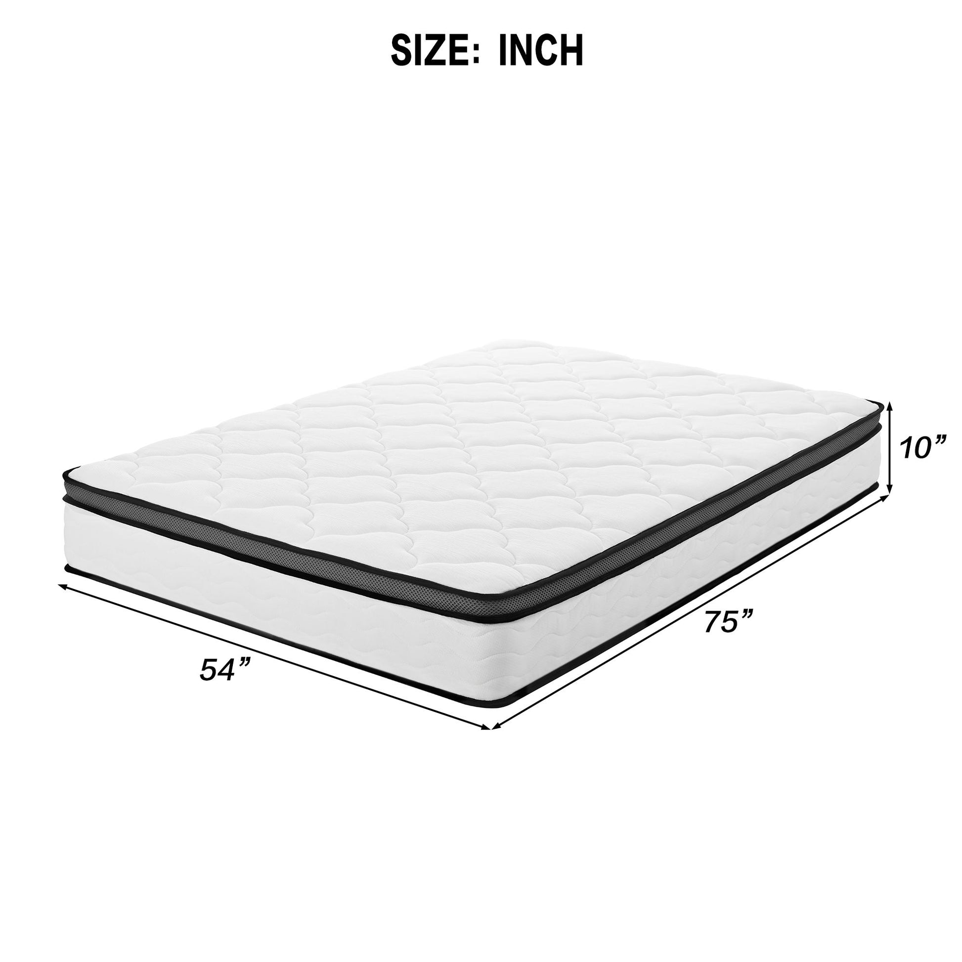 10" Hybrid Medium Firm Mattress With Memory Foam & Pocket Coils