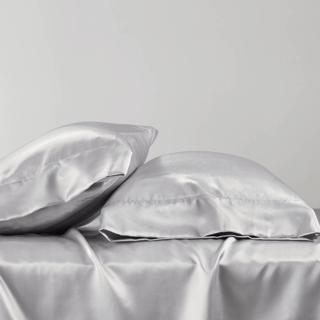 Satin - King Pillowcases (Set of 2) - Light Gray