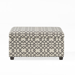 Richmond - Storage Ottoman With Unique Pattern And Ample Storage - Gray