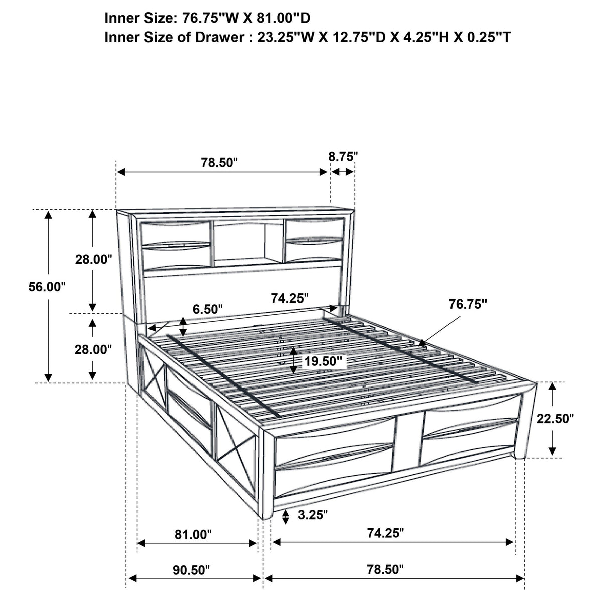 Palamino - 5 Piece Eastern King Bedroom Set - Black
