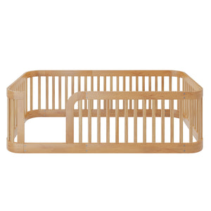 Wood Floor Bed Frame With Fence