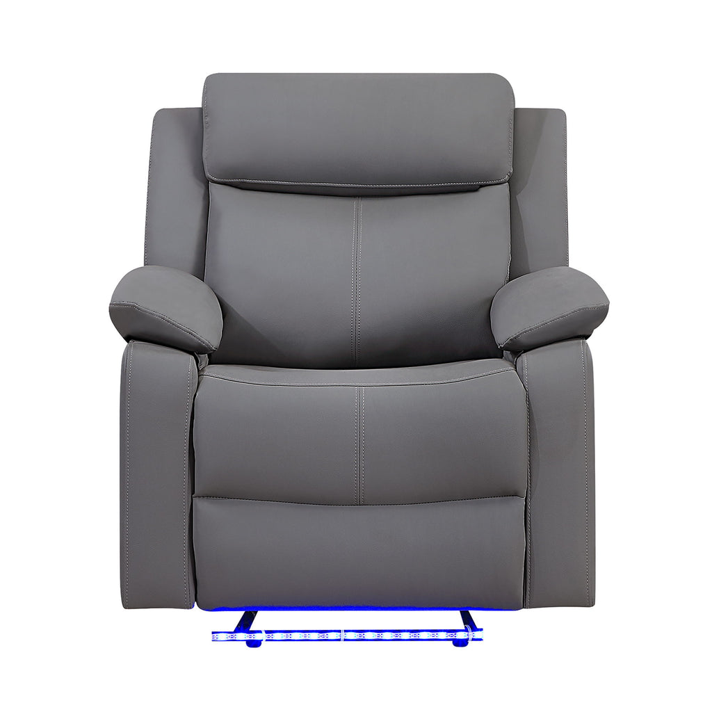 Blanche - Glider Recliner With LED, Pillow Top Arms