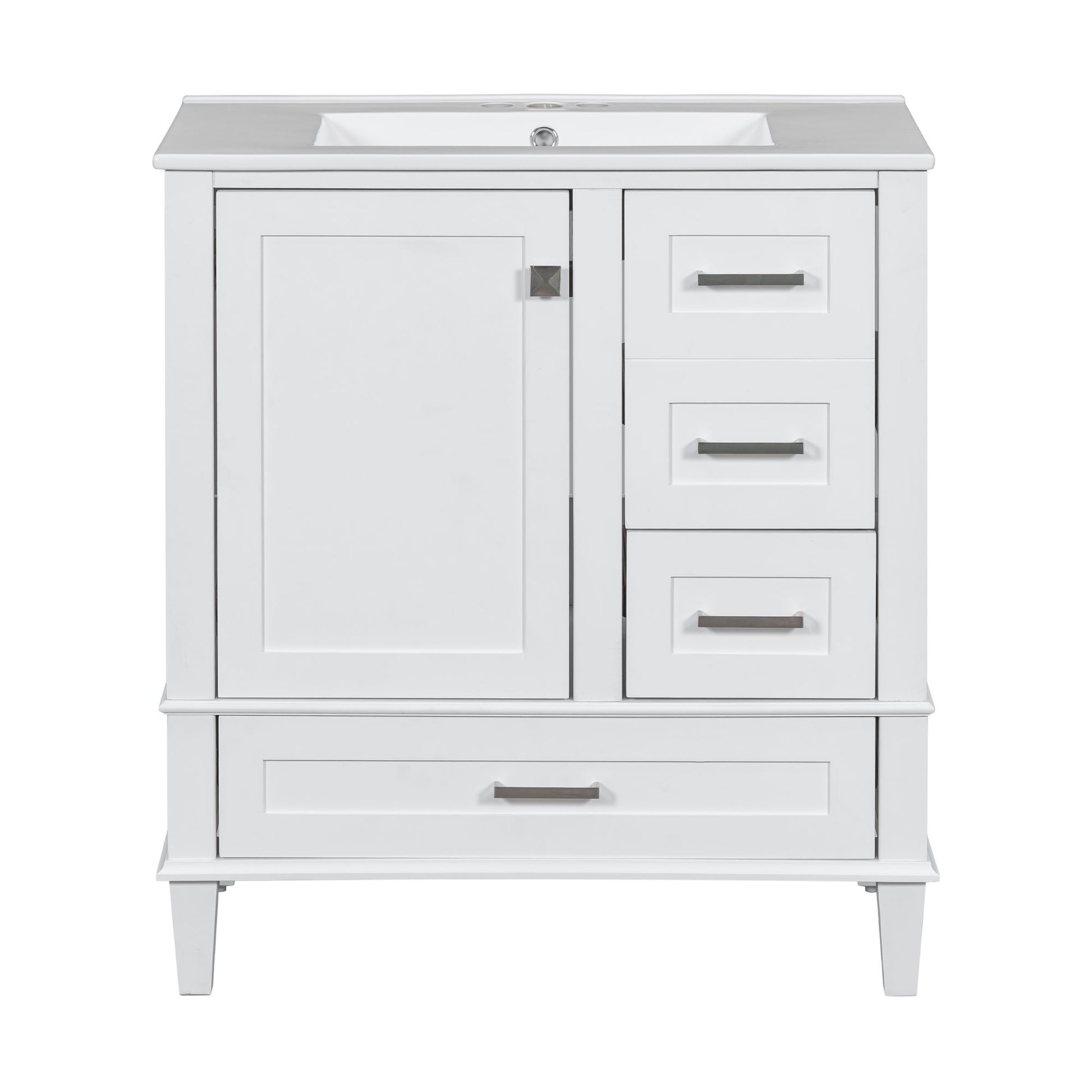 Bathroom Vanity, Modern Bathroom Cabinet With Sink Combo Set, Bathroom Storage Cabinet With A Soft Closing Door And 3 Drawers, Solid Wood Frame