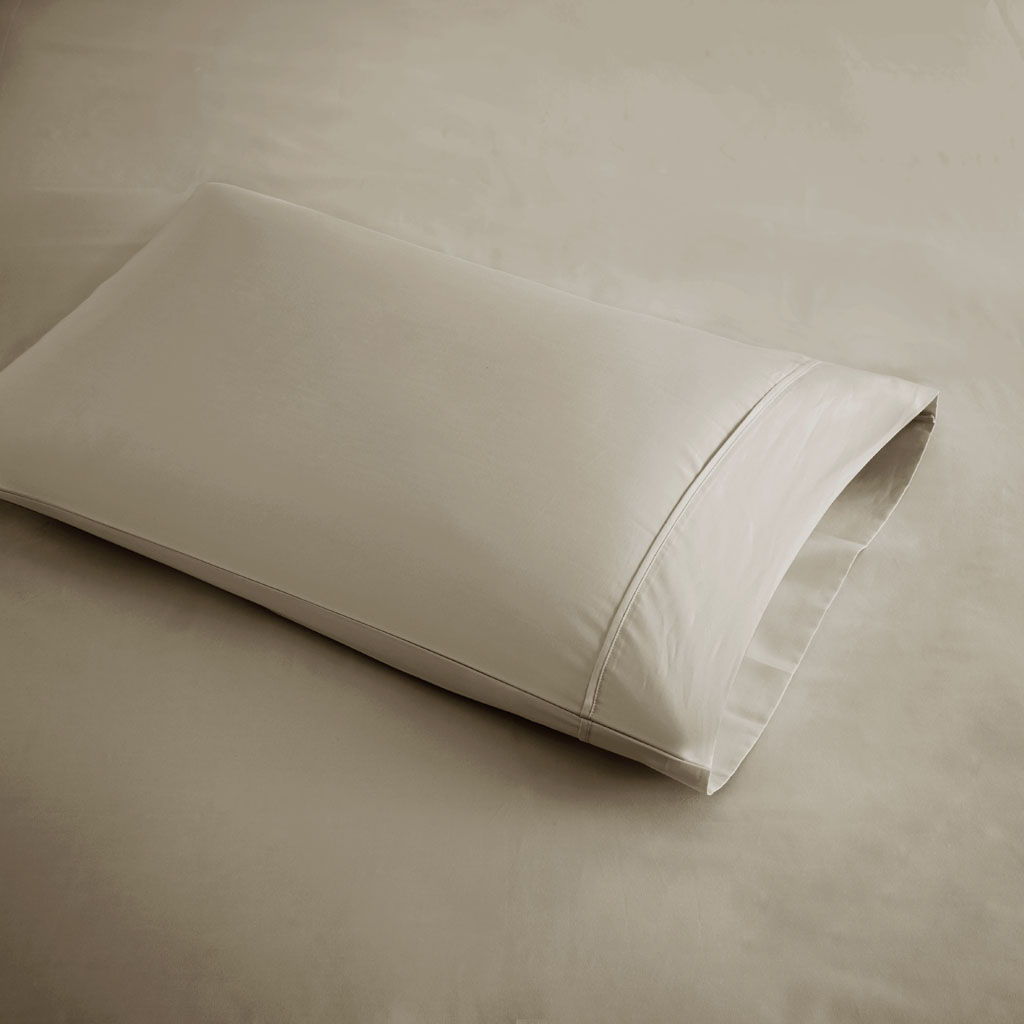 600 Thread Count - Cooling Cotton Blend 4 Piece Queen Sheet Set - Khaki