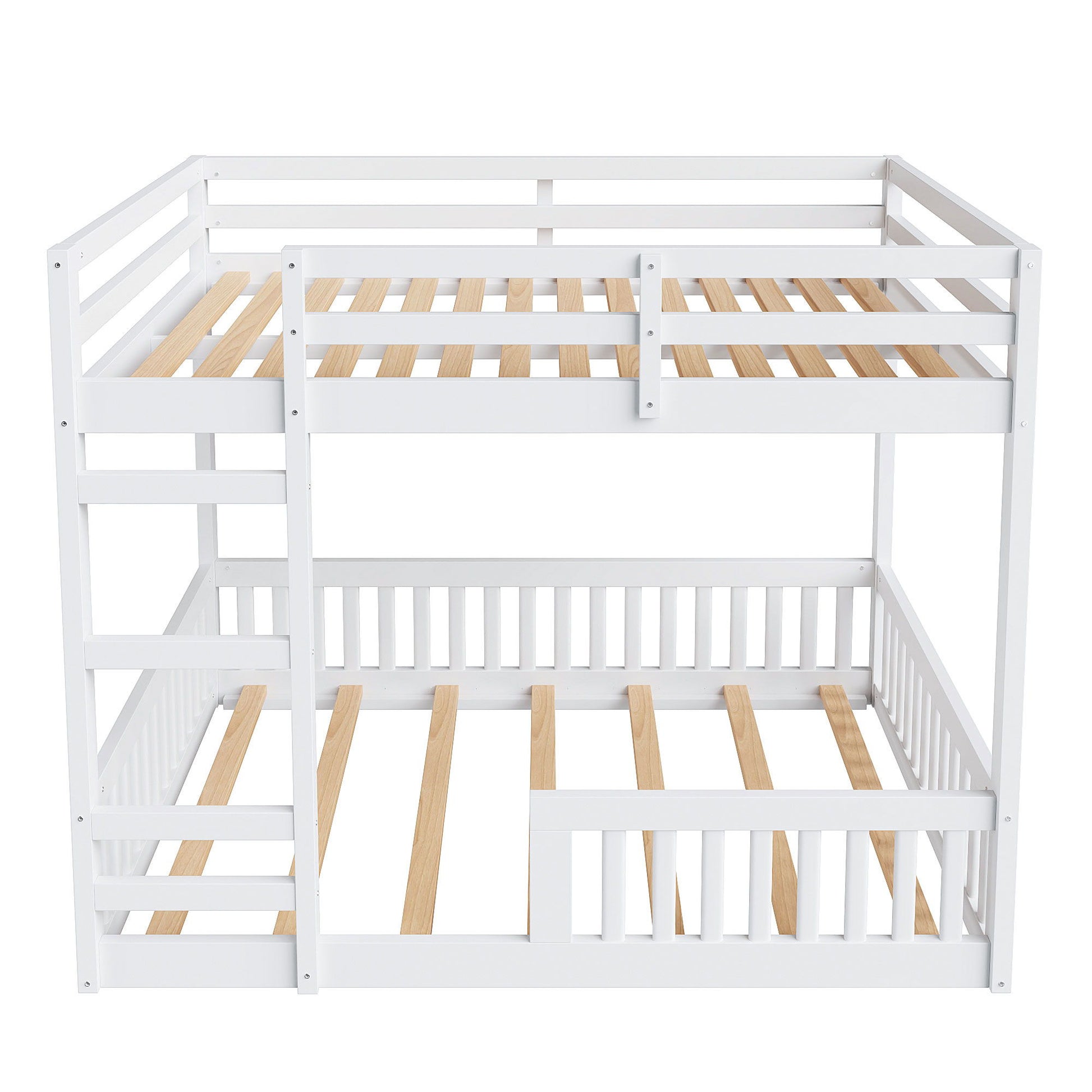 Stylish Bunk Bed With Ladder And Guardrails