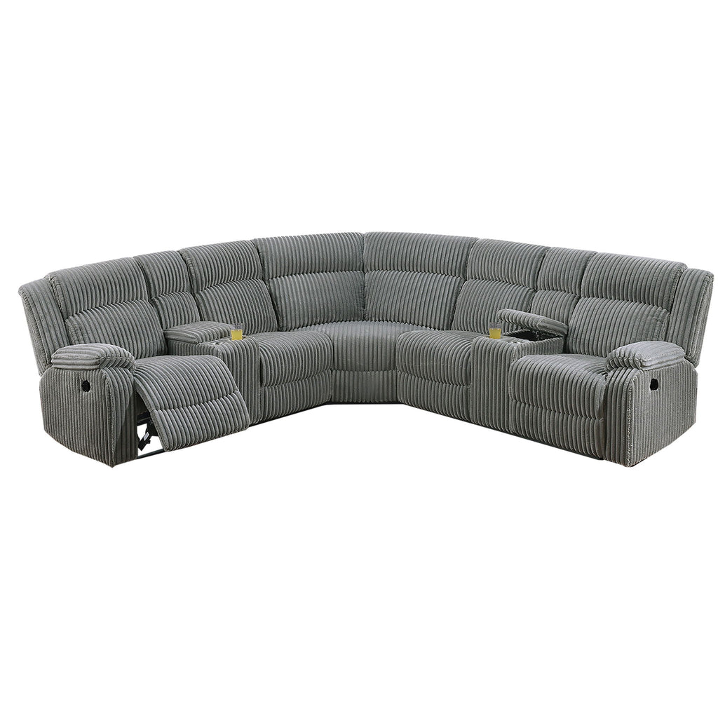 Power Motion Sectional LAF / RAF Loveseat With Console Cup Holders