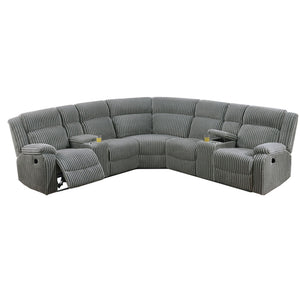 Power Motion Sectional LAF / RAF Loveseat With Console Cup Holders