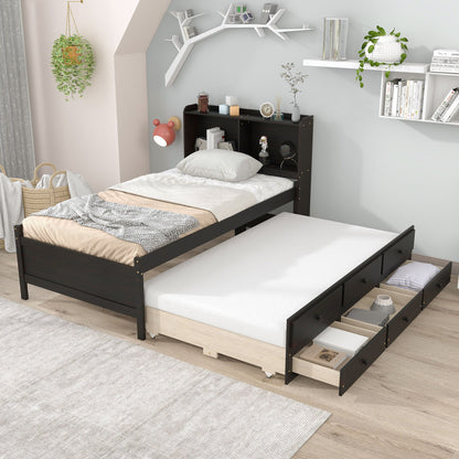 Bed With Twin Trundle, Drawers