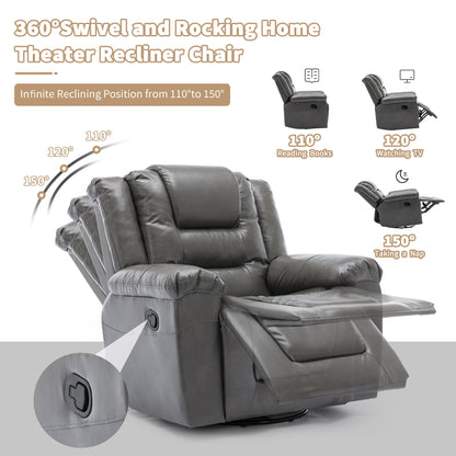 3 Seater Home Theater Recliner Manual Recliner Chair With Two Built-In Cup Holders For Living Room