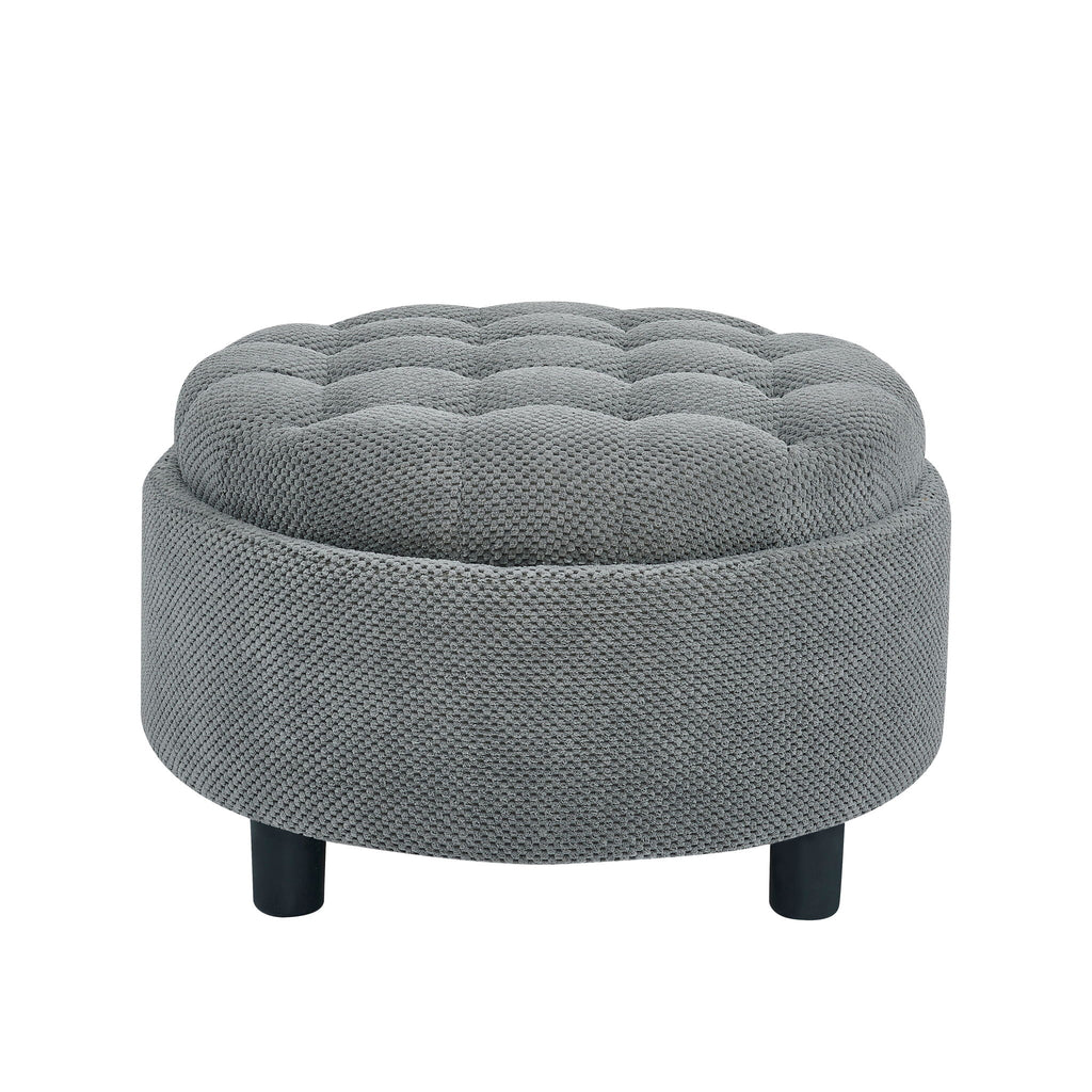 Storage Round Footstool Table Ottoman