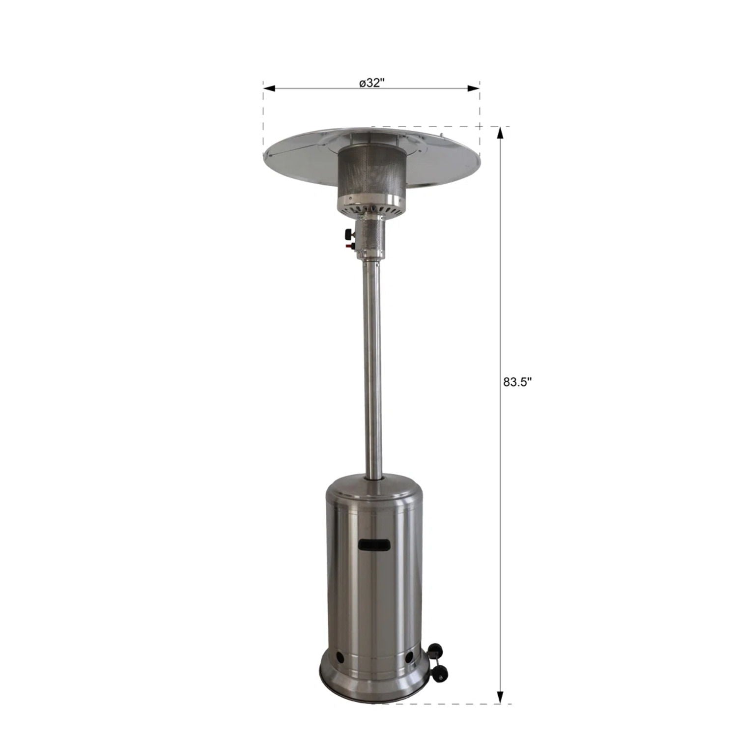 46000 Btu Propane Patio Heater - Steel Gray