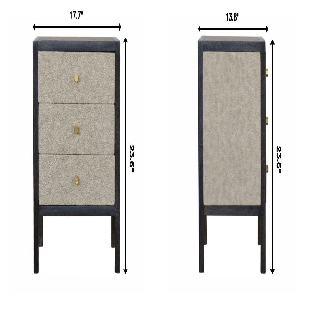 Nightstand, 3 Drawer - Black