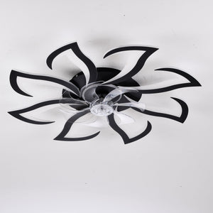 Flower Ceiling Fan With Remote Controlled LED Light, Flush Mount DC Motor Fan