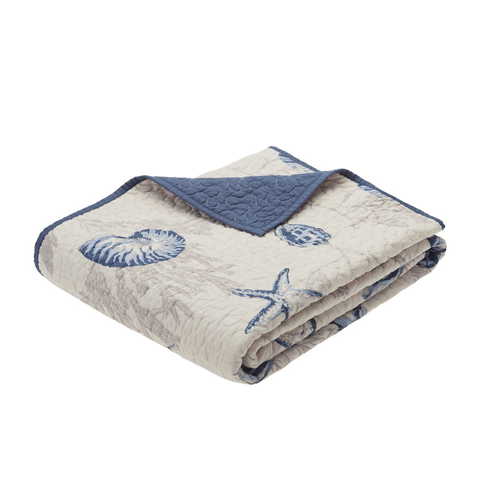 Bayside - Oversized Quilted Throw - Blue