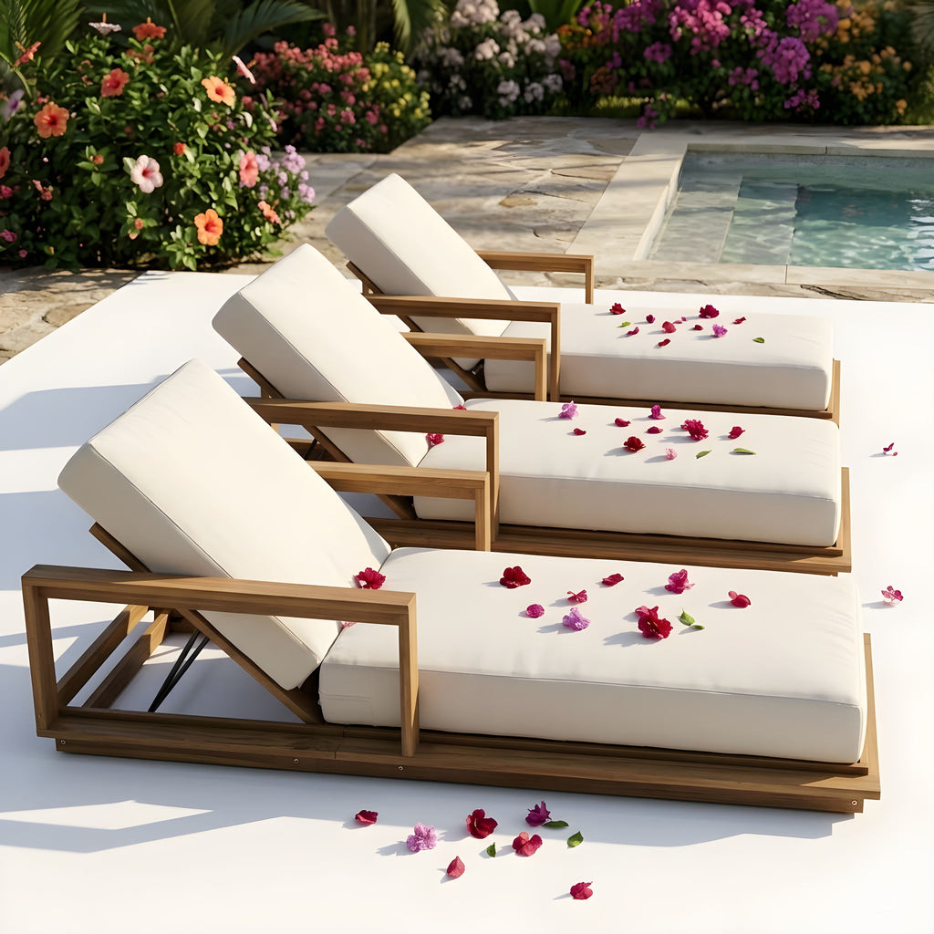 Modern Sunlounger With 5 Position Adjustable Backrest