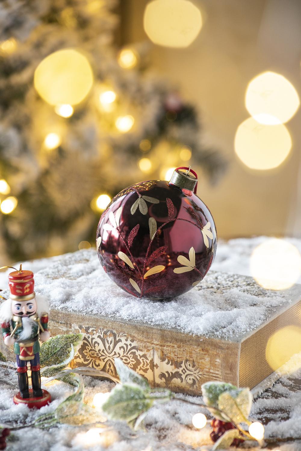 Christmas Ball Glass Decorative Hanging Ball Christmas Tree Ornaments, For Holiday Party Decorations