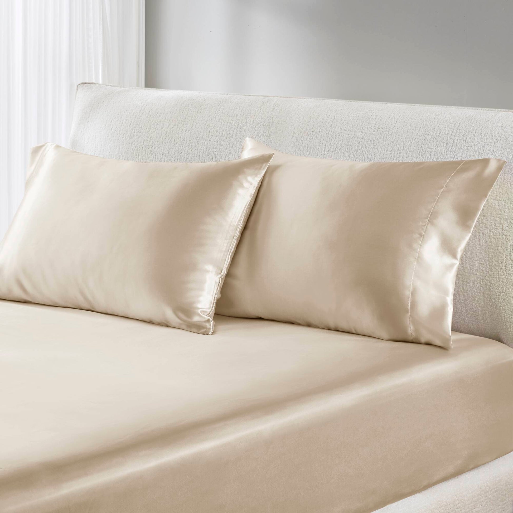 Satin - King Luxury Pillowcases (Set of 2) - Champagne