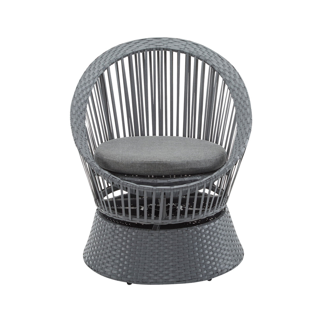 Modern Swivel Wicker Lounge Chair With Round Design
