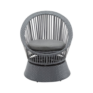 Modern Swivel Wicker Lounge Chair With Round Design