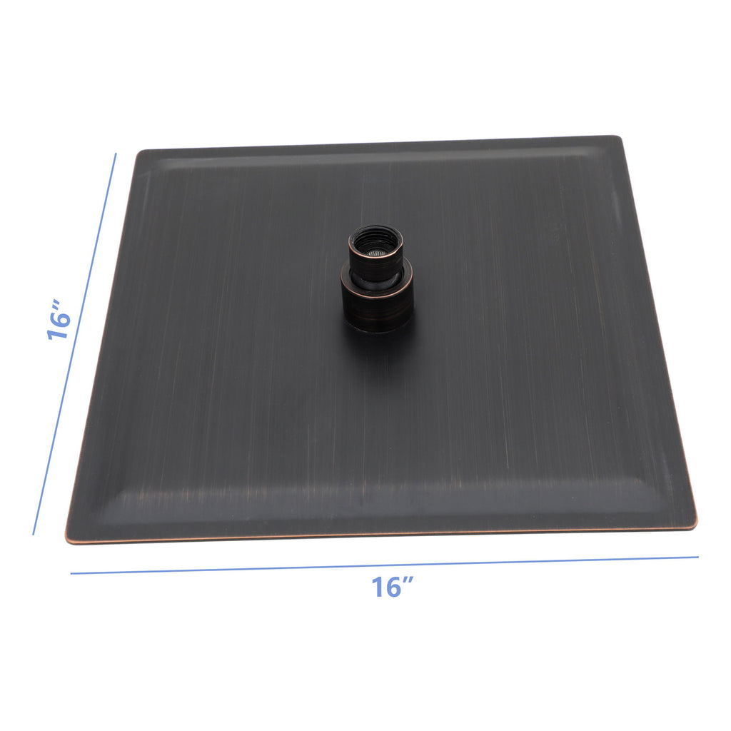 16" Square Rainfall Shower Head Fixed Wall Mount With Full Body Coverage & Self Cleaning Silicone Nozzles