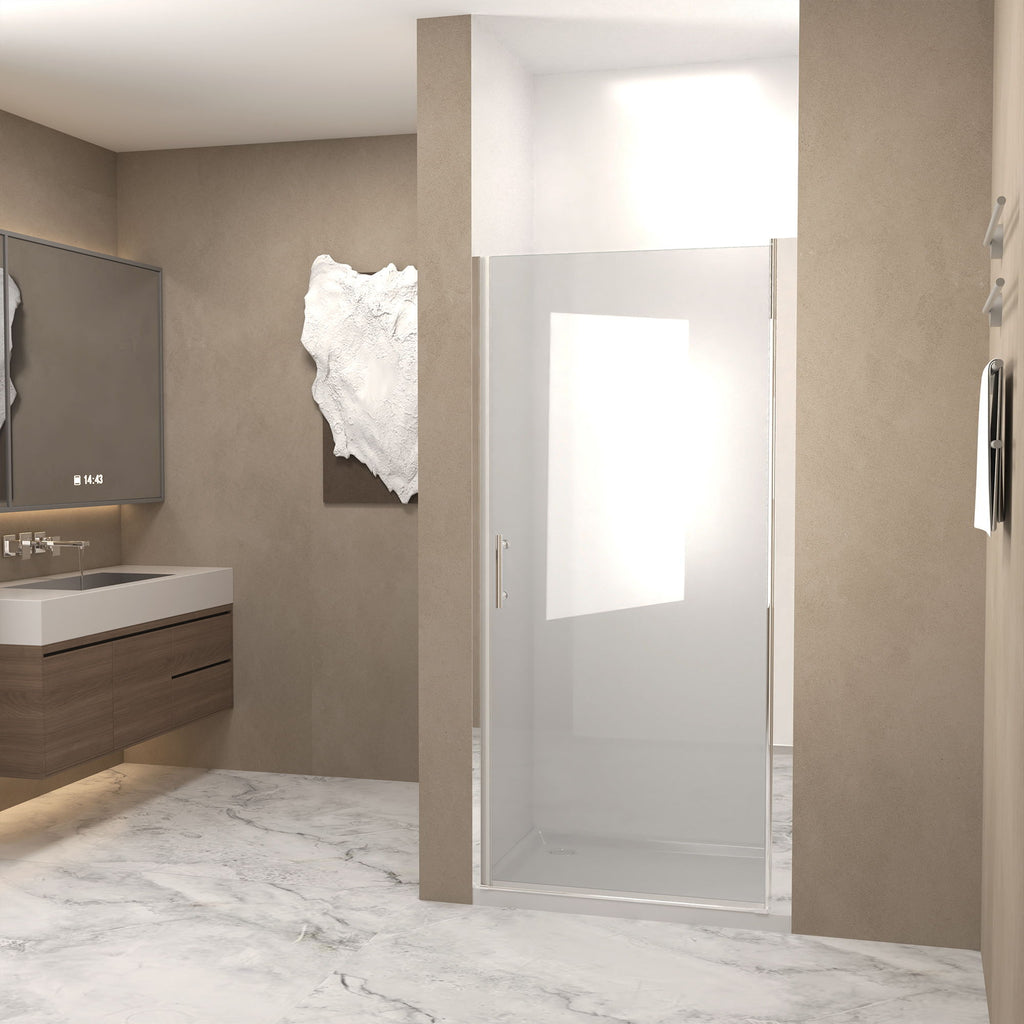 Shower Door With Explosion Proof Safety Film - Chrome