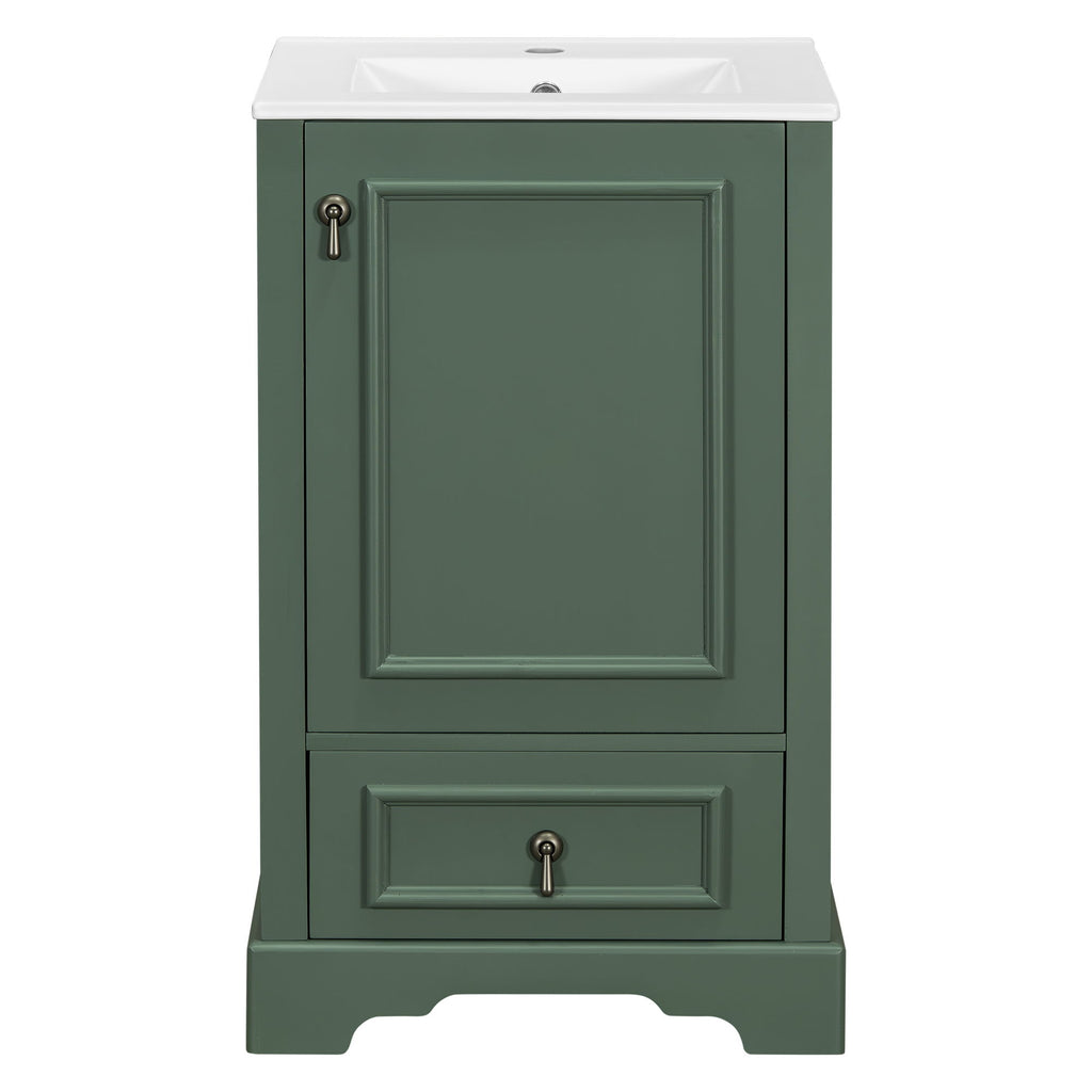 Bathroom Vanity With Sink, Soft Close Door, Adjustable U-Shaped Shelf