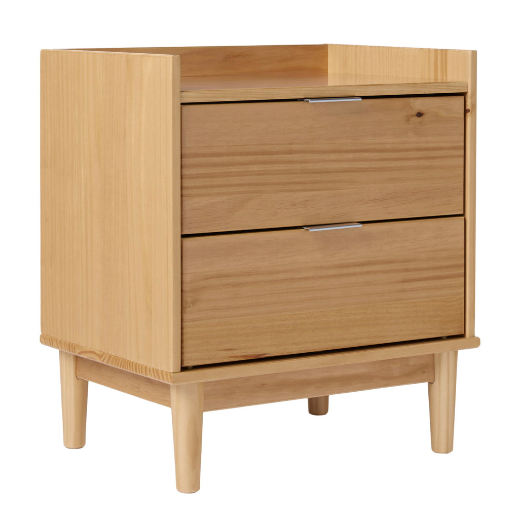 Modern 2 Drawer Nightstand - Natural Pine