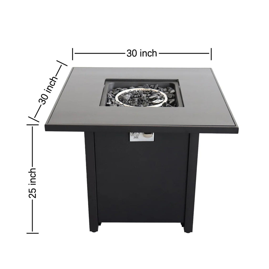 Powdercoated Fire Pit With Top - Black