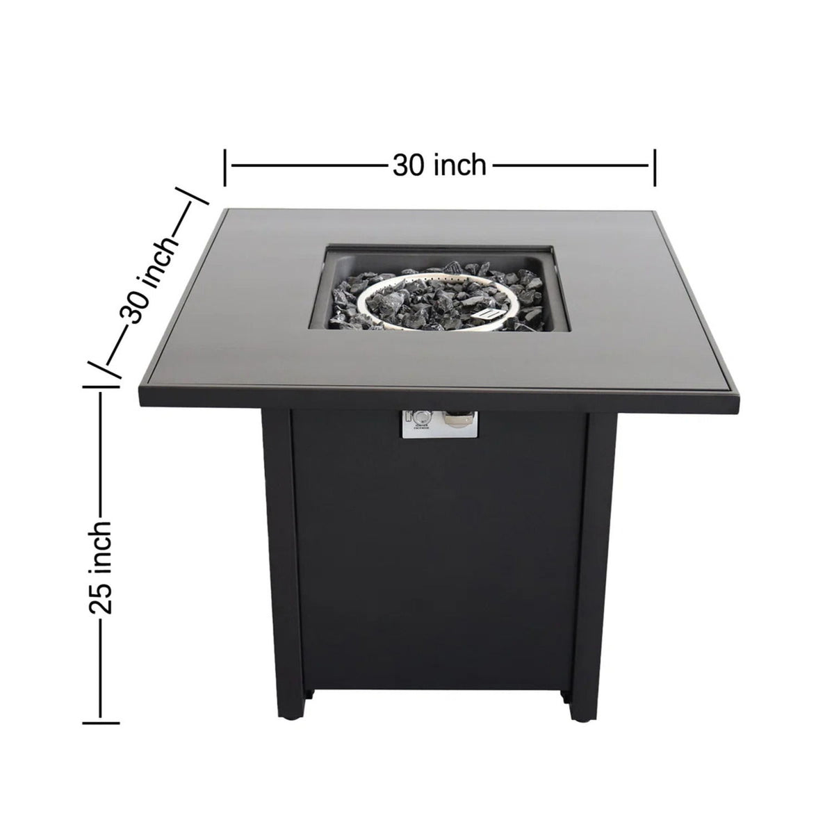 Powdercoated Fire Pit With Top - Black