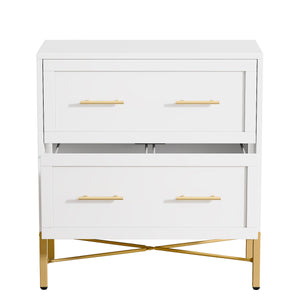 2 Drawer Lateral File Cabinet With Anti Tilt Safety, Filing Storage For Letter / Legal / A4 Files - White