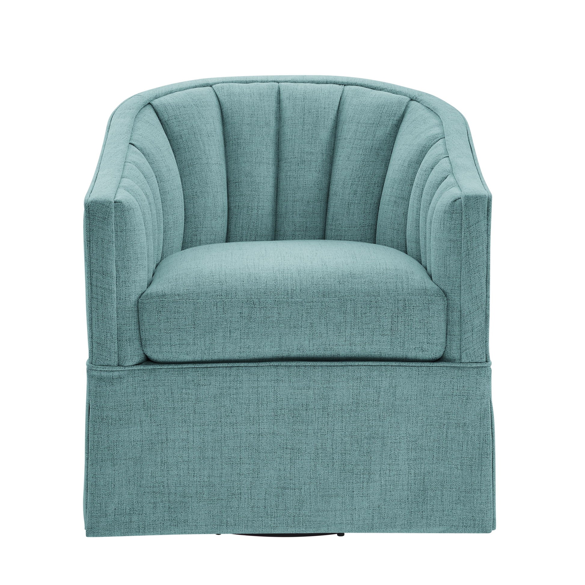 Solitude - Skirted Swivel Accent Chair With Hemp Like