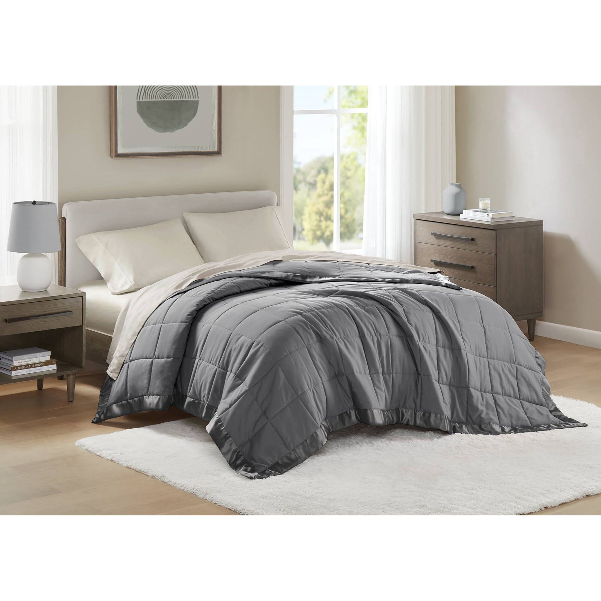 Windom - King All Season Hypoallergenic Blanket With 3M Scotchgard - Charcoal