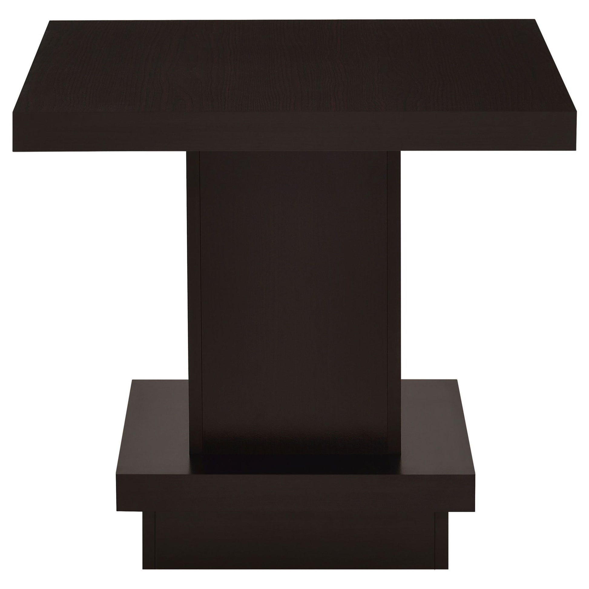 Mbala - Square Pedestal End Table - Cappuccino