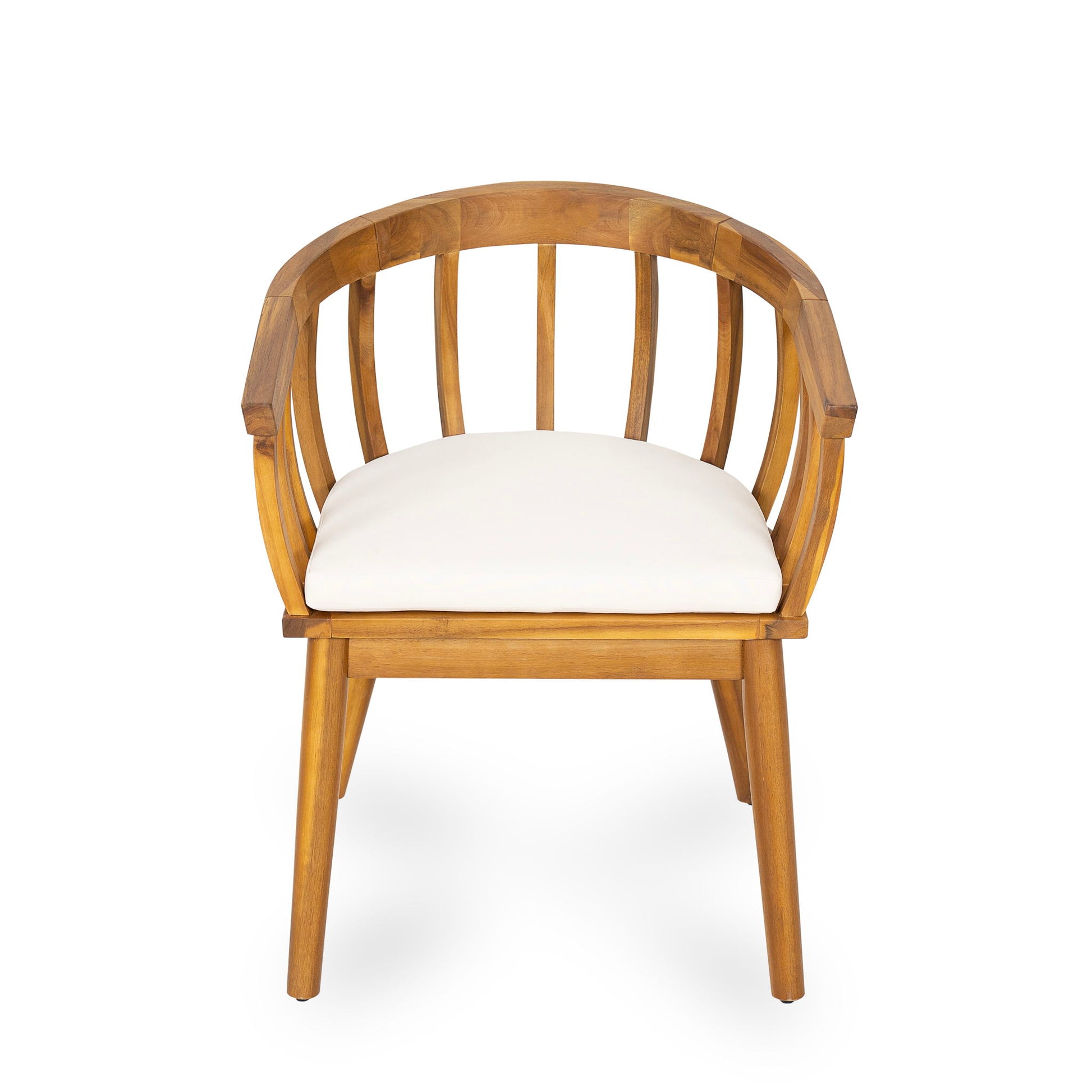 Klismos - Dining Armchair (Set of 2) - Teak / Beige