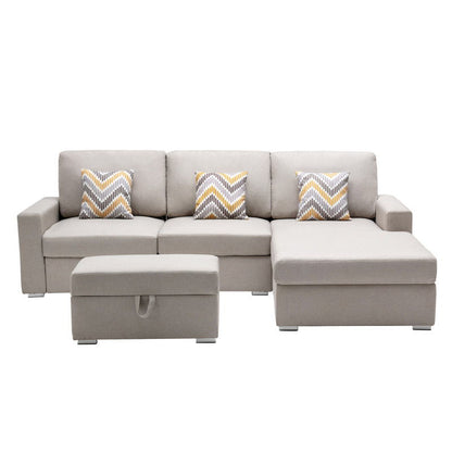 Nolan - 4 Piece Reversible Sectional Sofa Chaise With Interchangeable Legs