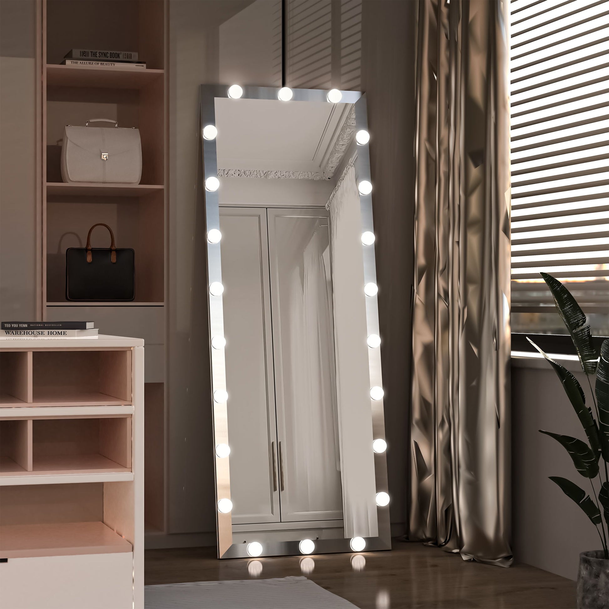 Full Length Mirror With Lights Full Body Vanity Mirror With 3 Color Modes Lighted Standing Floor Mirror For Dressing Room Bedroom Wall Mounted Touch Control