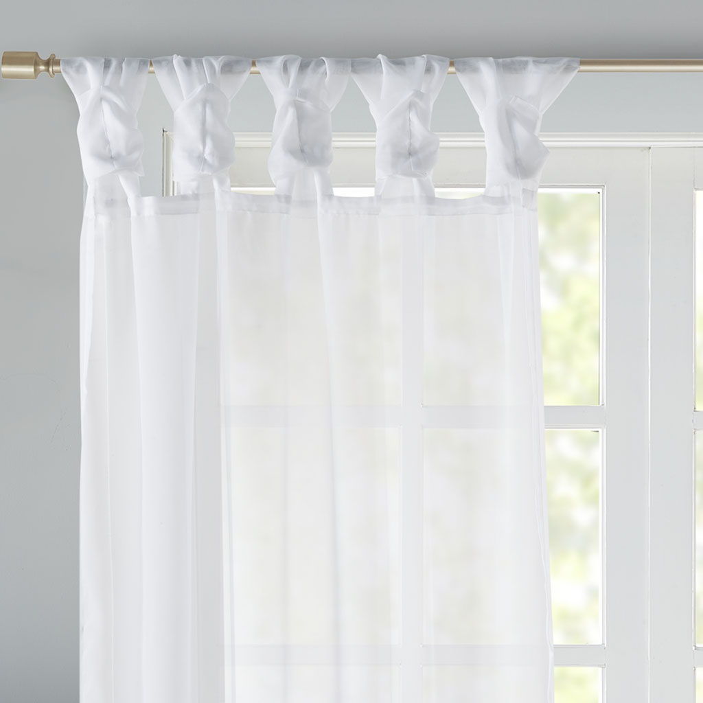 Ceres - Twist Tab Voile Sheer Window Pair - White
