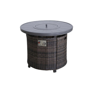 Outdoor Fire Pit Table With Lid - Espresso