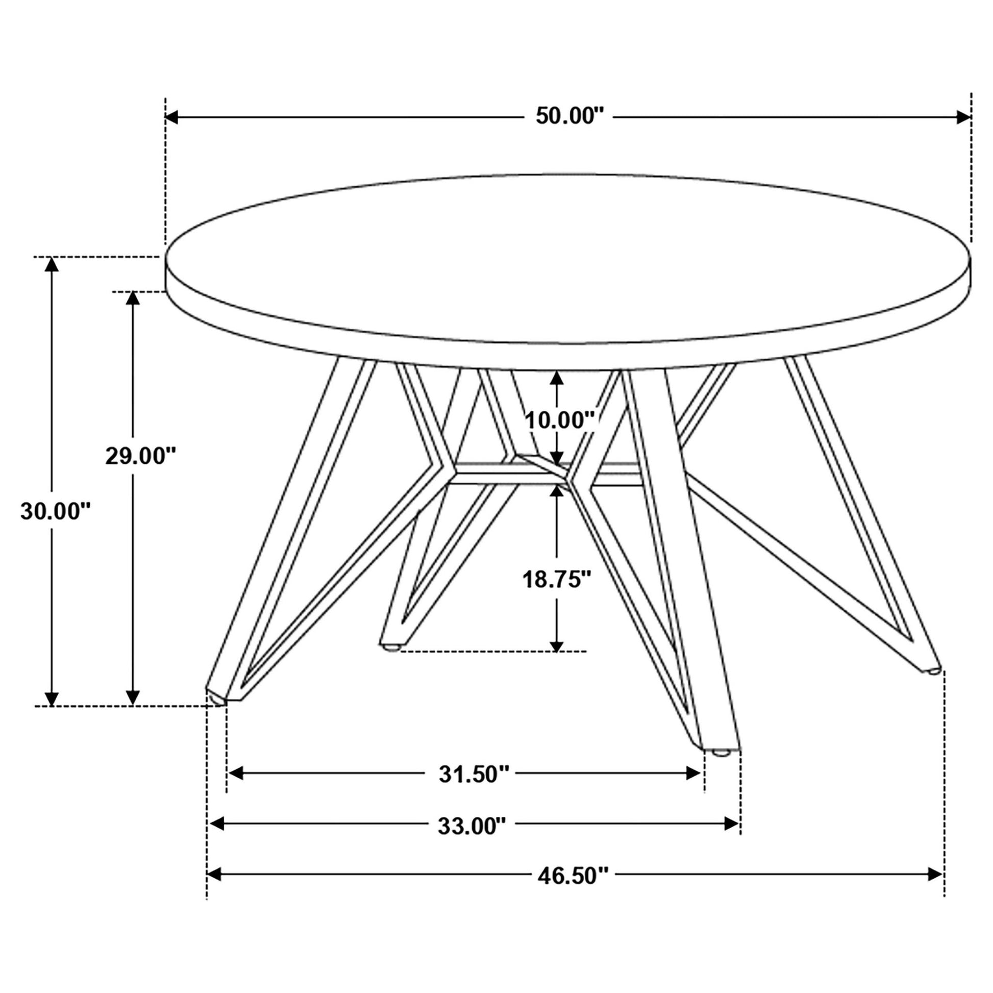 Vellux - 5 Piece Round Dining Table Set With Concrete Top Upholstered Chairs - Gunmetal