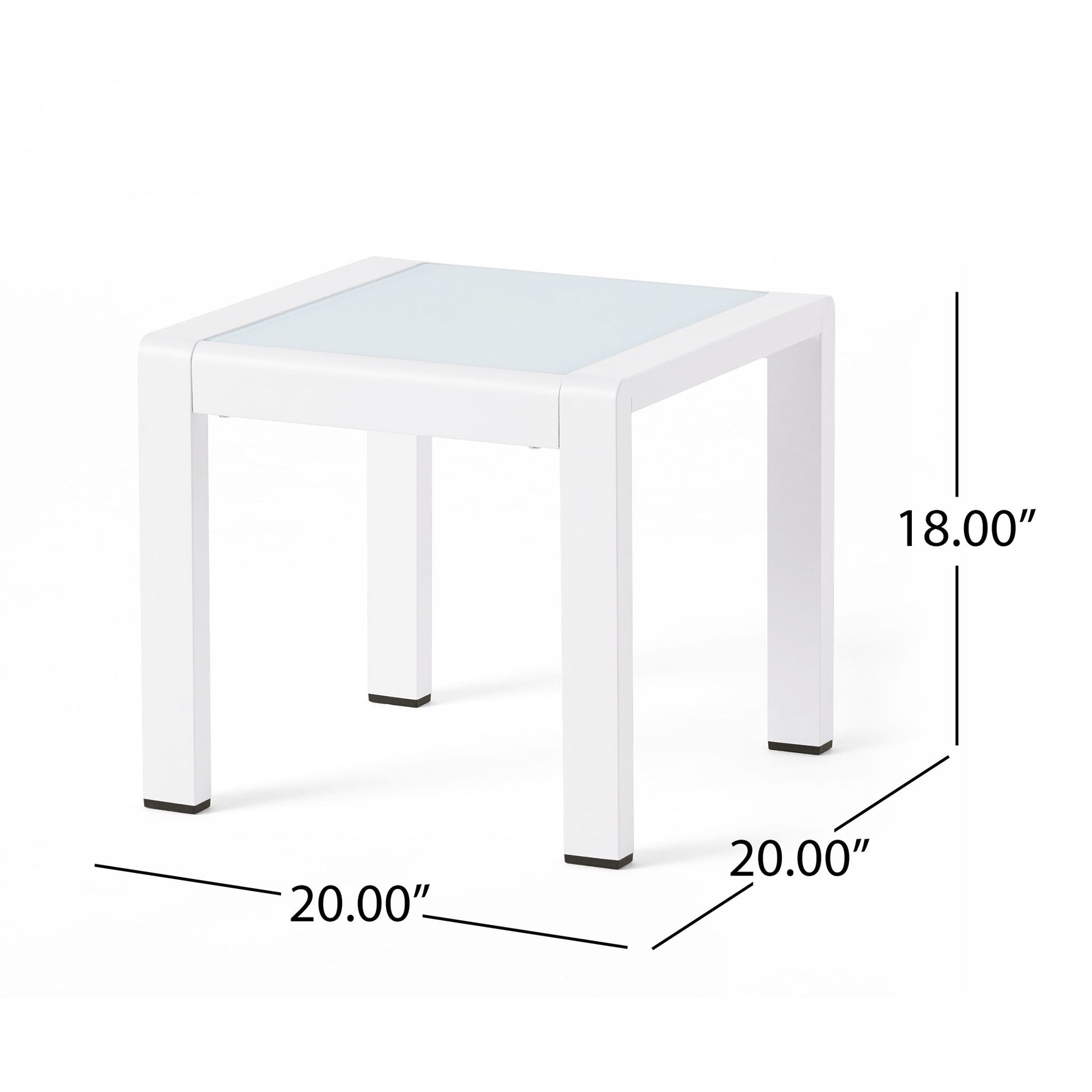Cape Coral - Contemporary Side Table With Frosted Glass Top