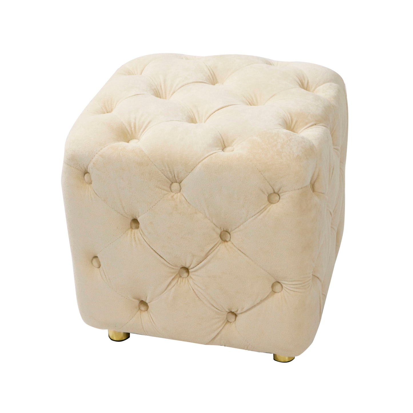 Modern Velvet Upholstered Ottoman, Exquisite Small End Table, Soft Foot Stool, Dressing Makeup Chair, Comfortable Seat For Living Room, Bedroom, Entrance