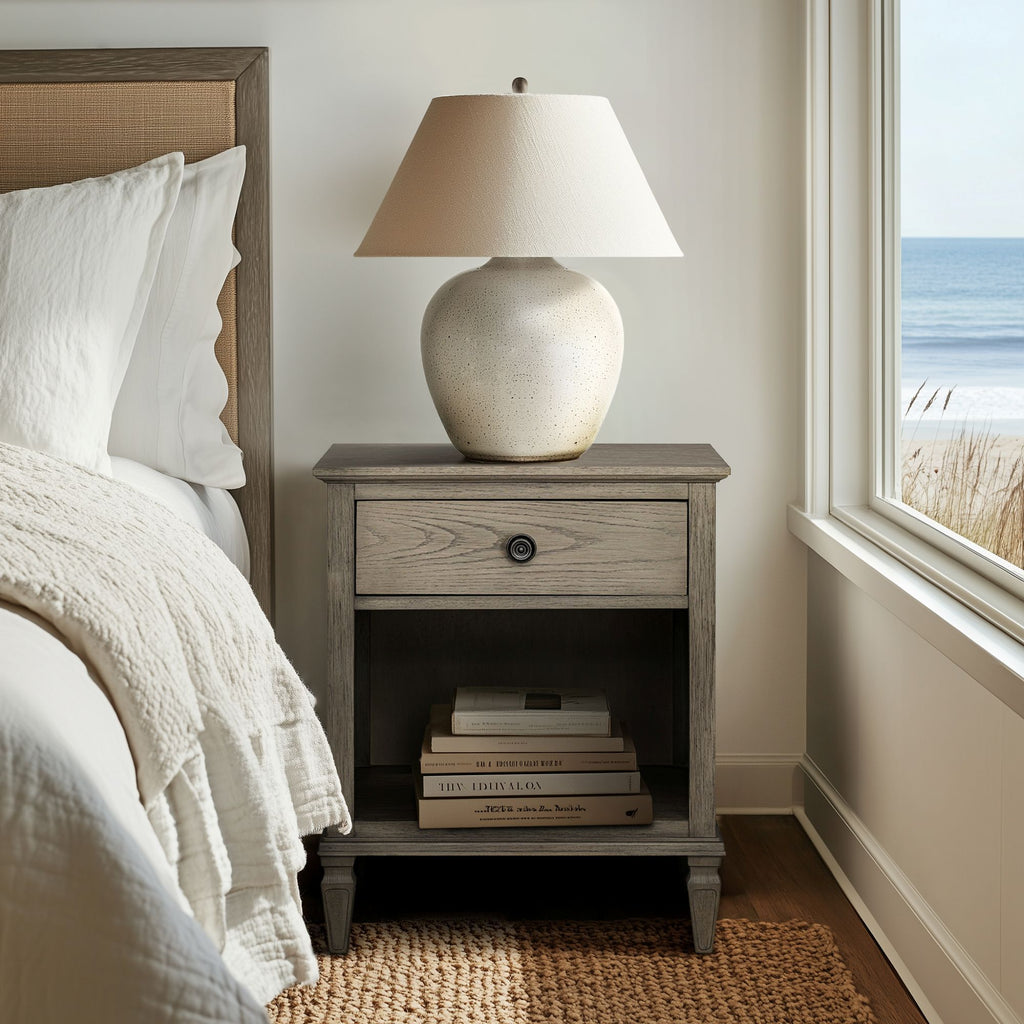 Victoria - One-Drawer Nightstand With Shelf - Reclaimed Gray
