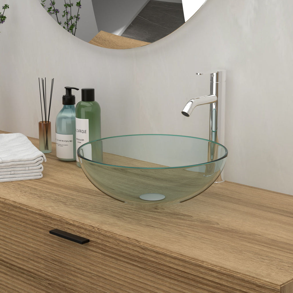 Vessel Sink With Faucet And Pop-Up Drain