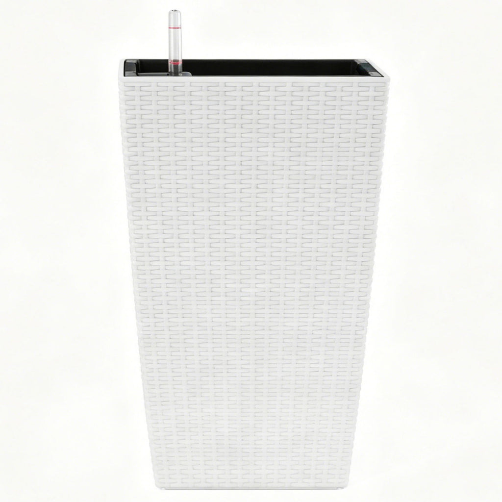 Square Large Planter With Automatic Watering System For Home And Garden (Set of 2) - White