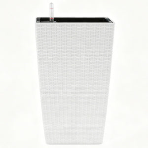 Square Large Planter With Automatic Watering System For Home And Garden (Set of 2) - White