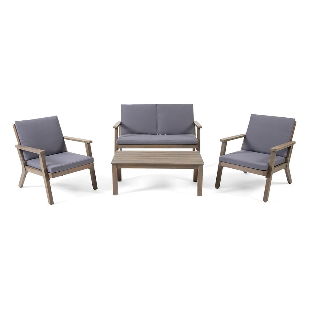 Avacyn - Outdoor Acacia Wood 4 Seater Chat Set With Cushions