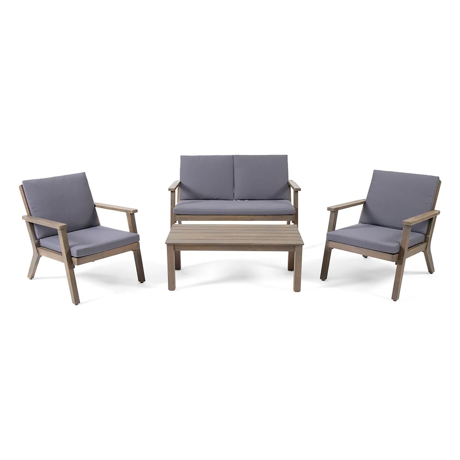 Avacyn - Outdoor Acacia Wood 4 Seater Chat Set With Cushions