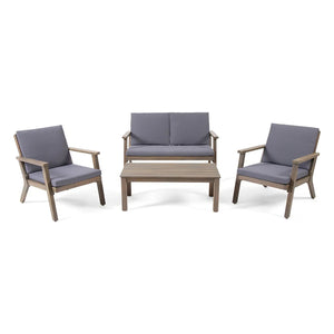 Avacyn - Outdoor Acacia Wood 4 Seater Chat Set With Cushions